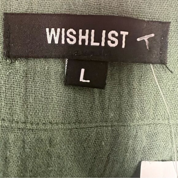 Wishlist Gauze Drawstring Romper— Olive Green Size Large - Picture 5 of 10